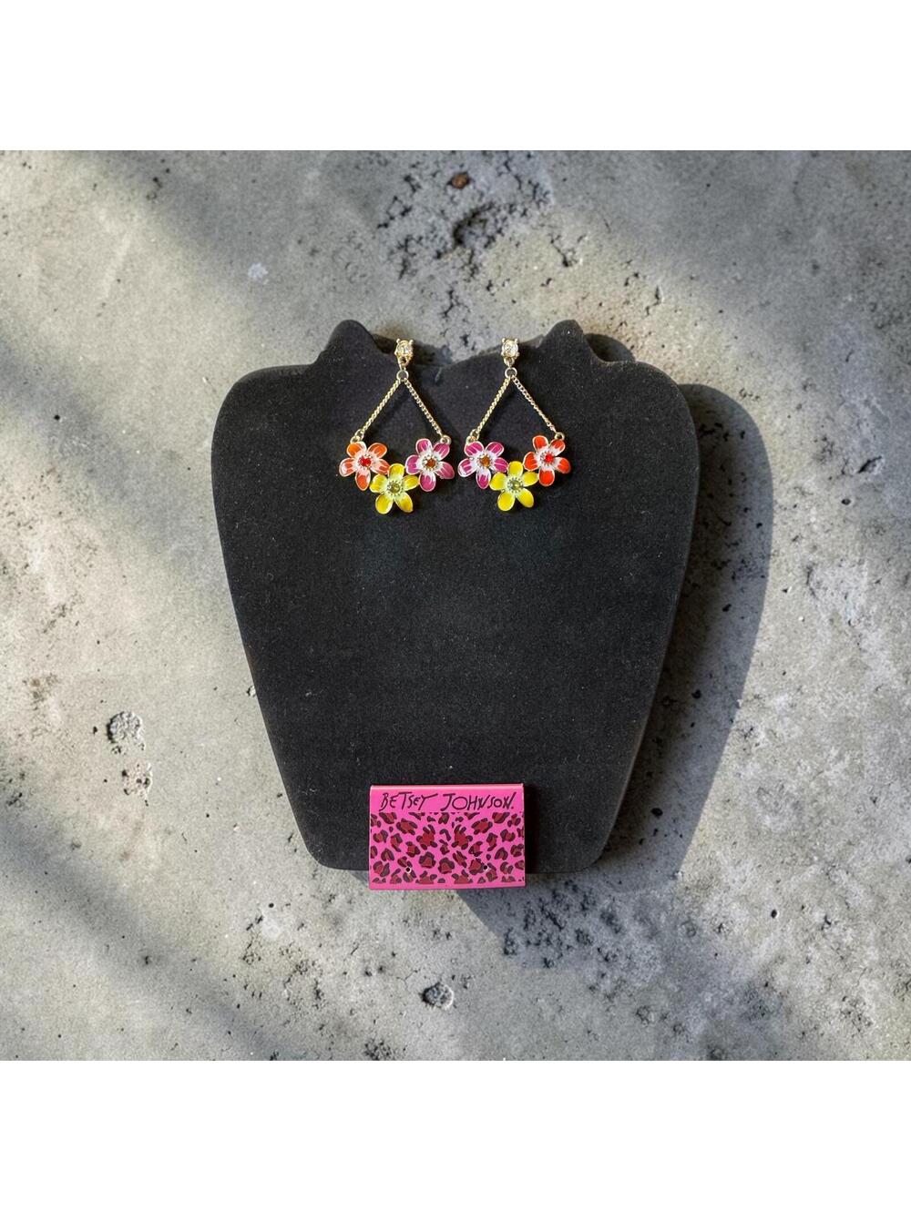 Betsey Johnson Floral Drop Earrings